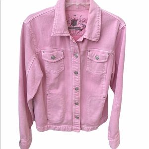 Pink denim jacket